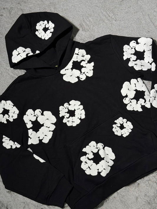 Denim Tears Cotton Wreath Black Hoodie